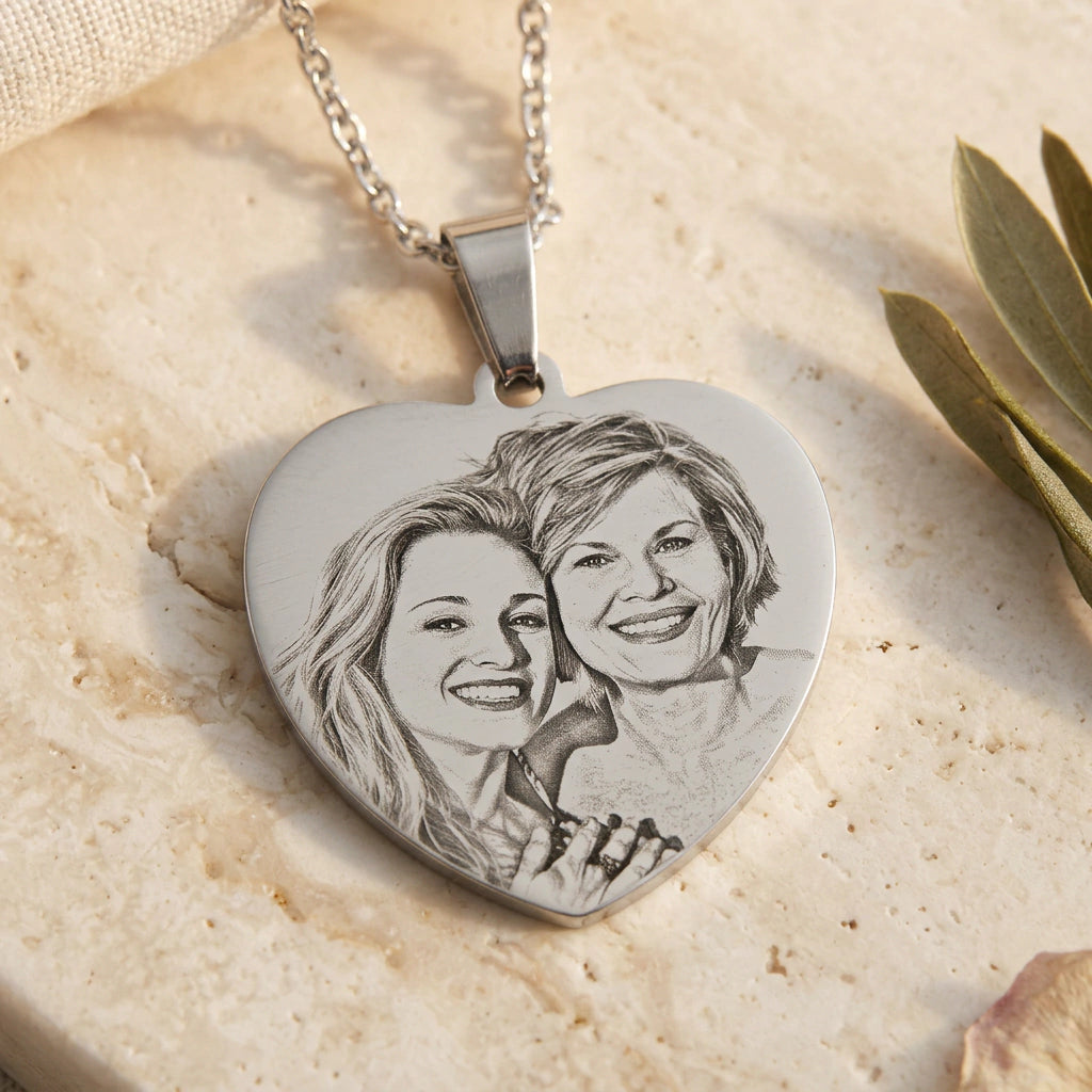 Laser engraved photo keepsake close-up